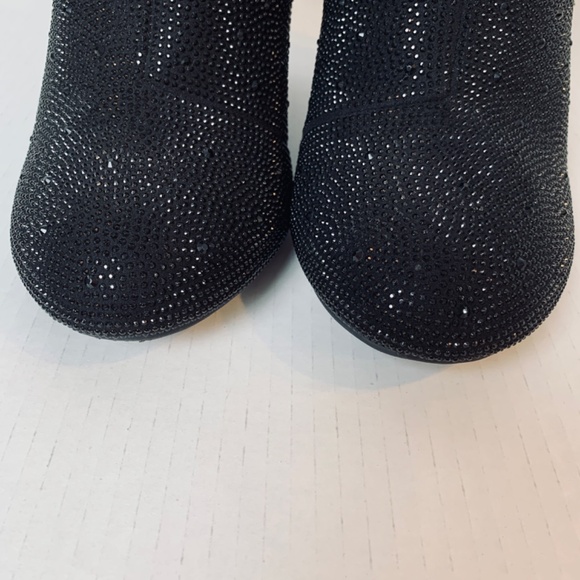 Torrid Stretch Embellished Bootie Size 8.5 WW Black Glass Beads Whimsygoth Bling - Picture 4 of 11